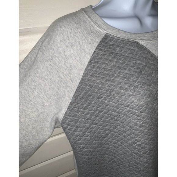 Eddie Bauer Legend Wash Sweatshirt Top Sz SMALL Gray Raglan Quilted Pullover - Picture 4 of 10